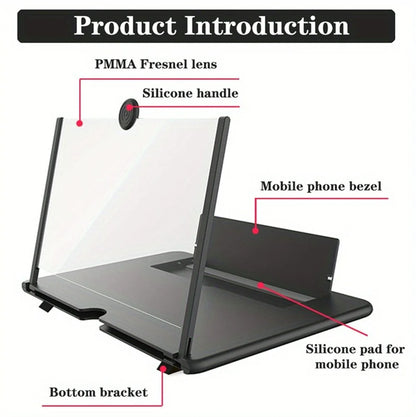 New 12 inch 3D Screen Amplifier HD Mobile Phone Screen Video Magnifier For Smartphone Holder Enlarged Screen Phone Stand Bracket