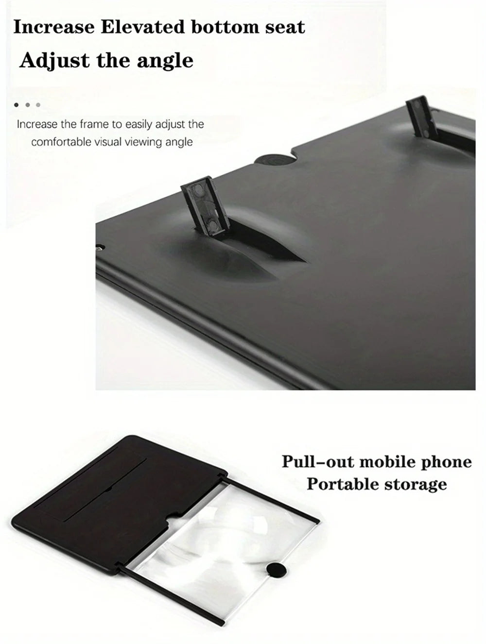 New 12 inch 3D Screen Amplifier HD Mobile Phone Screen Video Magnifier For Smartphone Holder Enlarged Screen Phone Stand Bracket